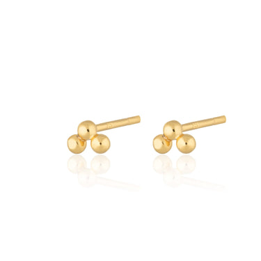 Solder Dot 3 Bead Stud Earrings Gold Plated Earrings by Scream Pretty
