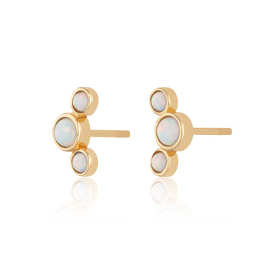 Opal Cluster Stud Earrings Gold Plated Earrings by Scream Pretty