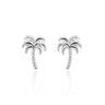 Silver Palm Tree Stud Earrings | Tropical Palm Tree Design