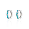 Huggie Earrings With Turquoise Stones Sterling Silver earrings by Scream Pretty